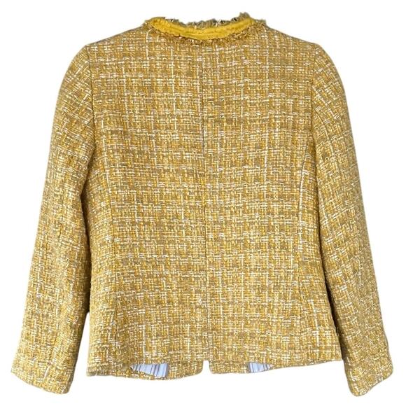 Talbots TWEED JACKET Blazers Women yellow Long sleeve Knit 6P Career Elegant - Picture 4 of 15